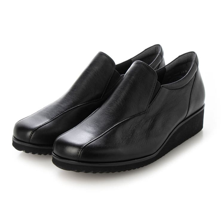 ブラック | 【4E】切替デザインスリッポンシューズ | Mode et Jacomo×ing