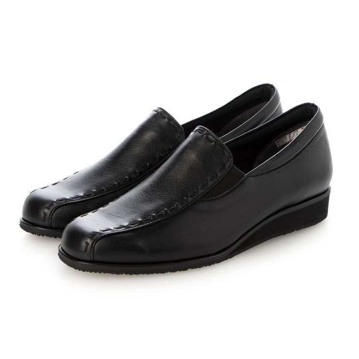 ブラック | 【3E】【防滑底】ポイントステッチスリッポン | Mode et Jacomo×ing