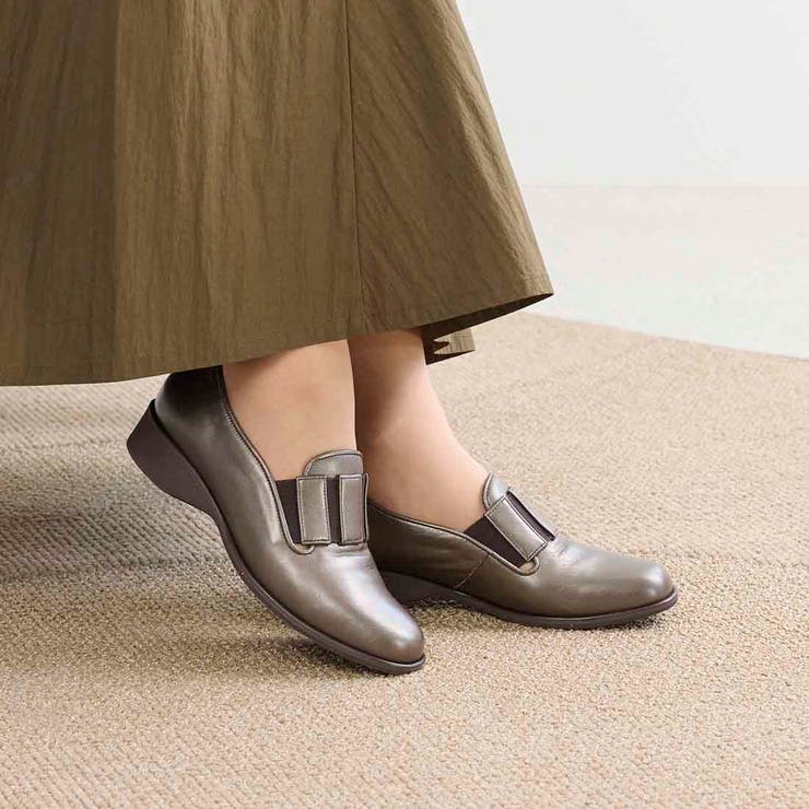 【3E】ラバーバンド付きラウンドトゥシューズ | Mode et Jacomo×ing | 詳細画像1 