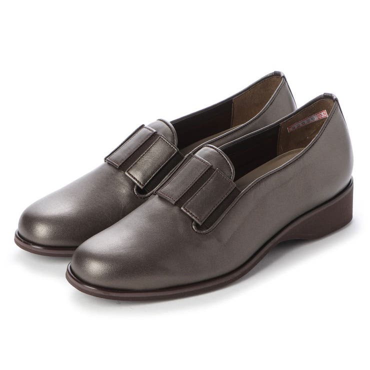 ブロンズメタリック | 【3E】ラバーバンド付きラウンドトゥシューズ | Mode et Jacomo×ing