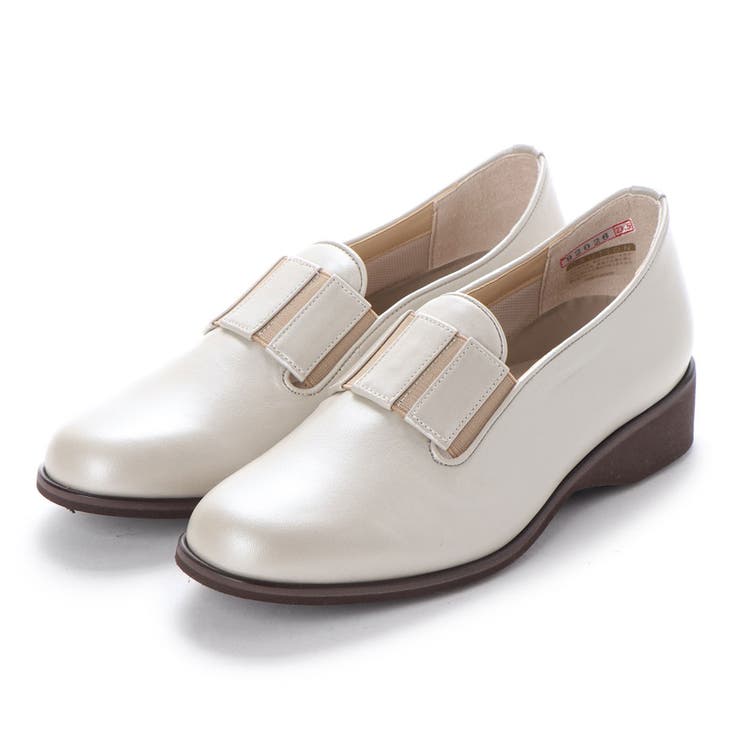 ライトベージュメタリック | 【3E】ラバーバンド付きラウンドトゥシューズ | Mode et Jacomo×ing