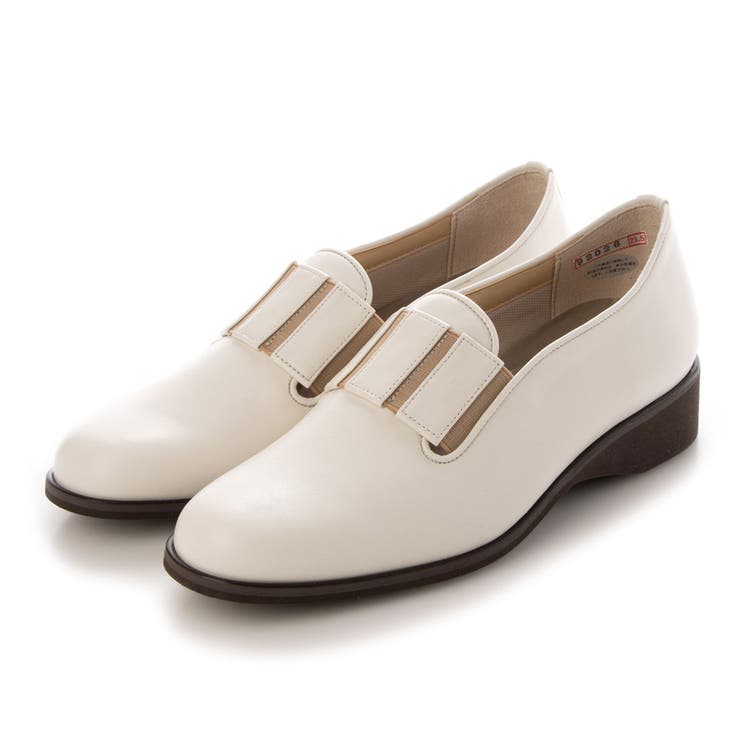 ホワイト | 【3E】ラバーバンド付きラウンドトゥシューズ | Mode et Jacomo×ing