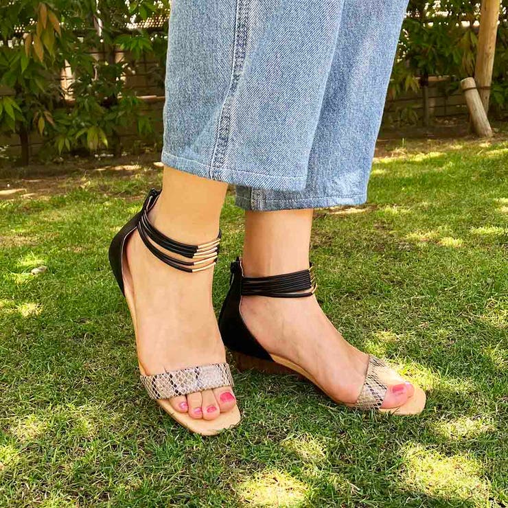 ウエッジヒールアンクルストラップサンダル | Mode et Jacomo×ing | 詳細画像1 