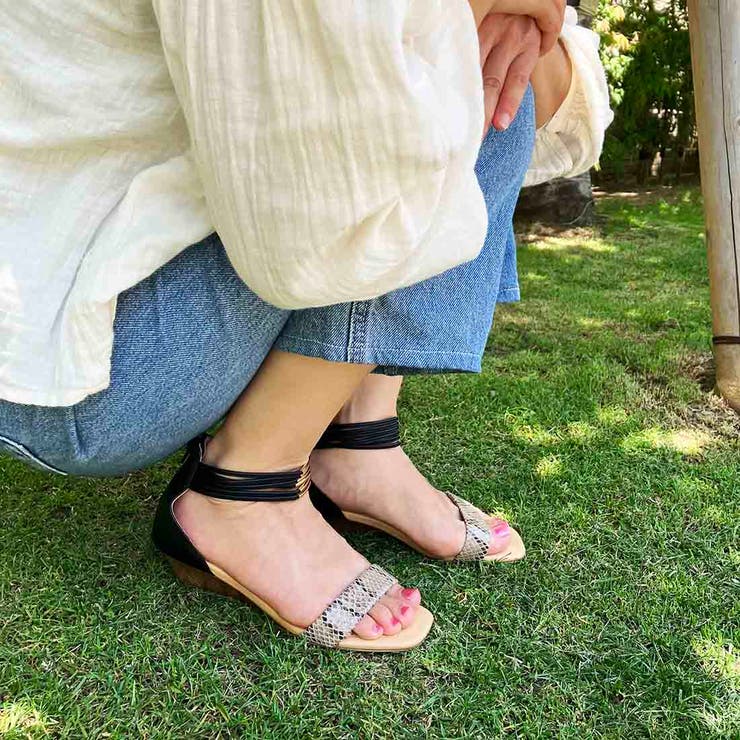 ウエッジヒールアンクルストラップサンダル | Mode et Jacomo×ing | 詳細画像3 