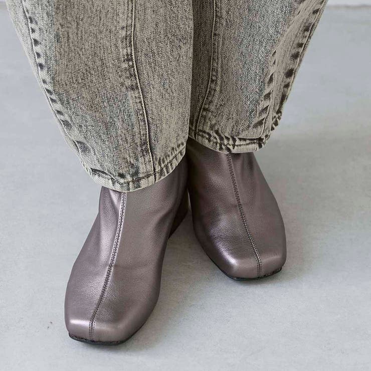 【レイン対応】スクエアトゥローヒールブーツ | Mode et Jacomo×ing | 詳細画像10 