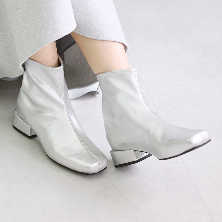 【レイン対応】スクエアトゥローヒールブーツ | Mode et Jacomo×ing | 詳細画像22 