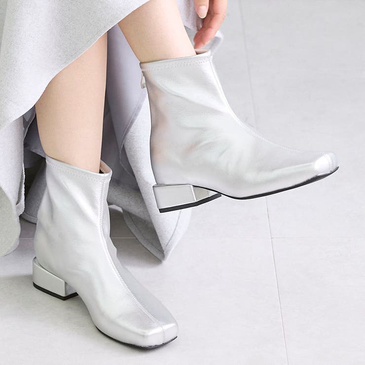 【レイン対応】スクエアトゥローヒールブーツ | Mode et Jacomo×ing | 詳細画像23 