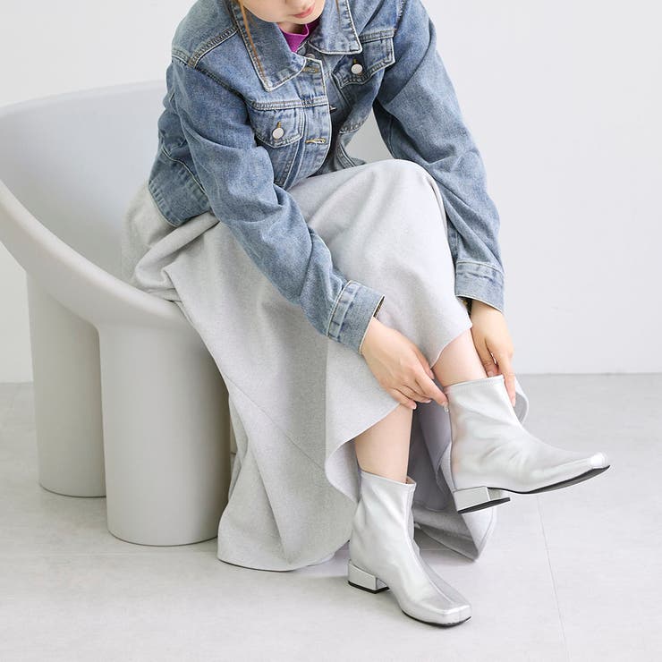 【レイン対応】スクエアトゥローヒールブーツ | Mode et Jacomo×ing | 詳細画像27 