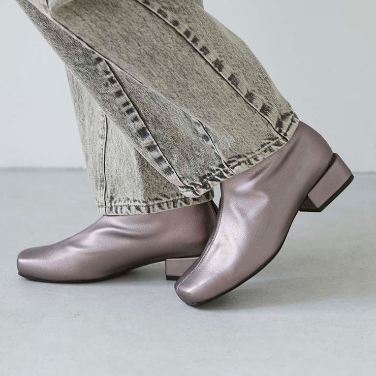 【レイン対応】スクエアトゥローヒールブーツ | Mode et Jacomo×ing | 詳細画像9 