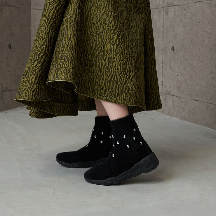 ビジュー付きニットブーツ | Mode et Jacomo×ing | 詳細画像10 