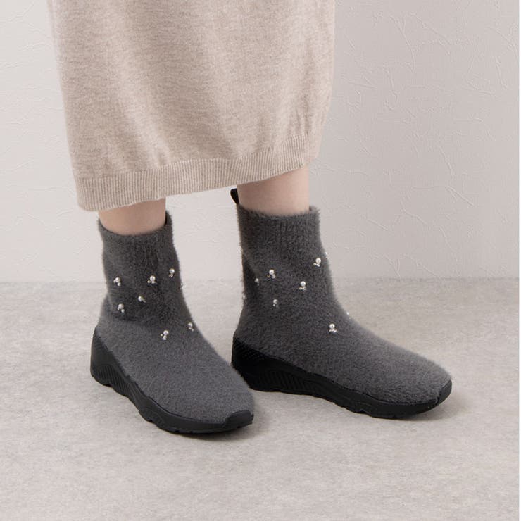 ビジュー付きニットブーツ | Mode et Jacomo×ing | 詳細画像2 