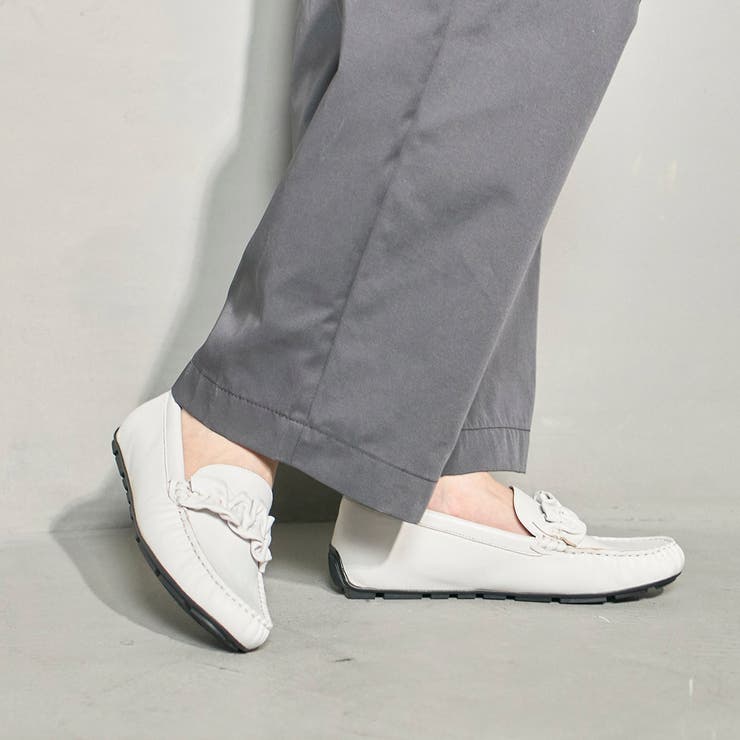 シャーリングモチーフ付きモカシューズ | Mode et Jacomo×ing | 詳細画像1 