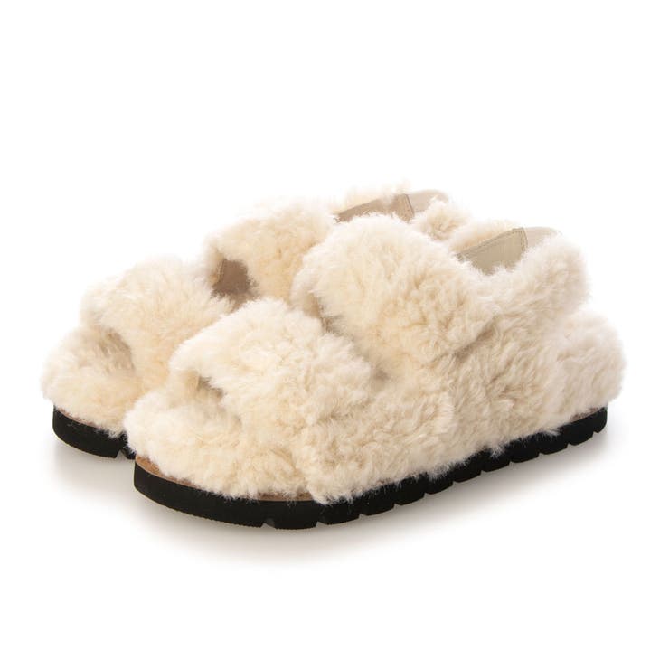 アイボリー | ベルクロファーフラットサンダル | Mode et Jacomo×ing