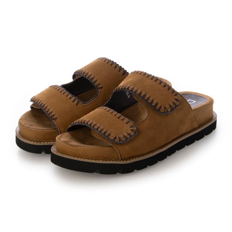 ブラウンヌバック | ベルクロフラットサンダル | Mode et Jacomo×ing