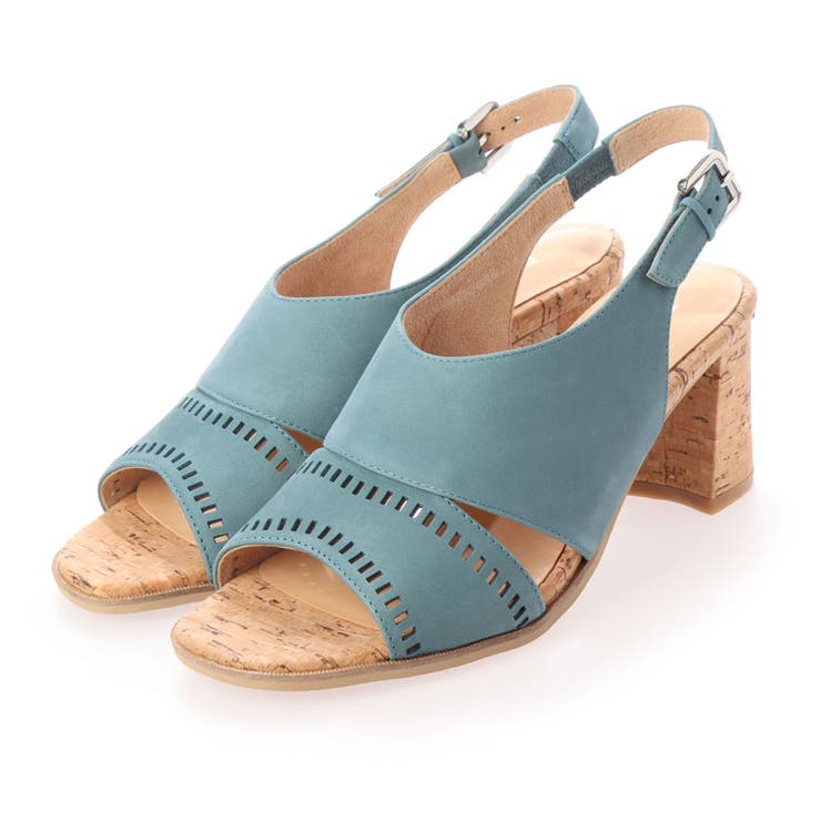 グリーンヌバック | 【クッション入り】サイドカットスクエアトゥサンダル | Mode et Jacomo×ing