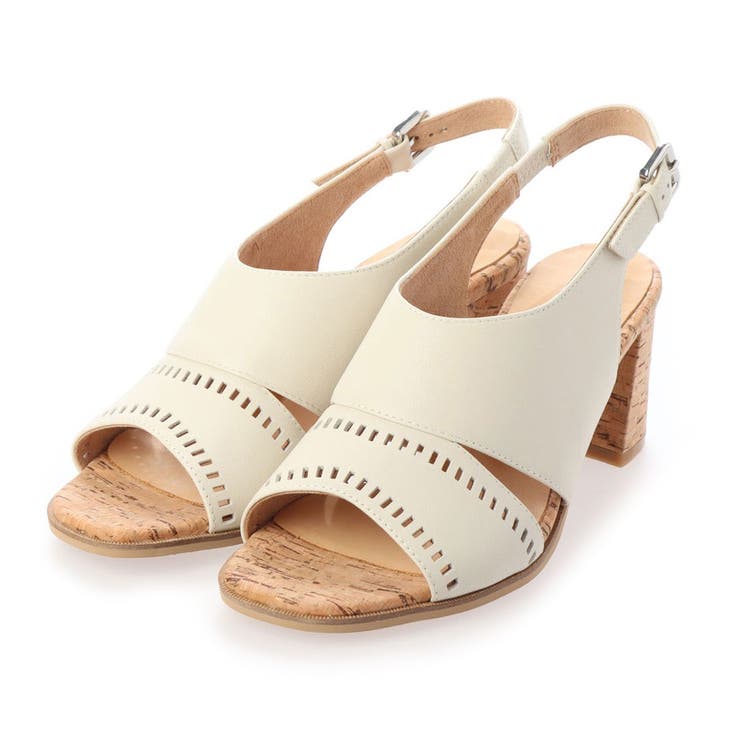 アイボリー | 【クッション入り】サイドカットスクエアトゥサンダル | Mode et Jacomo×ing