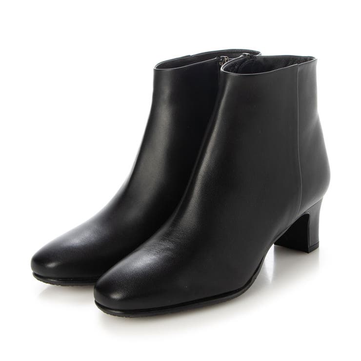 ブラック | ラウンドスクエアトゥショートブーツ | Mode et Jacomo×ing