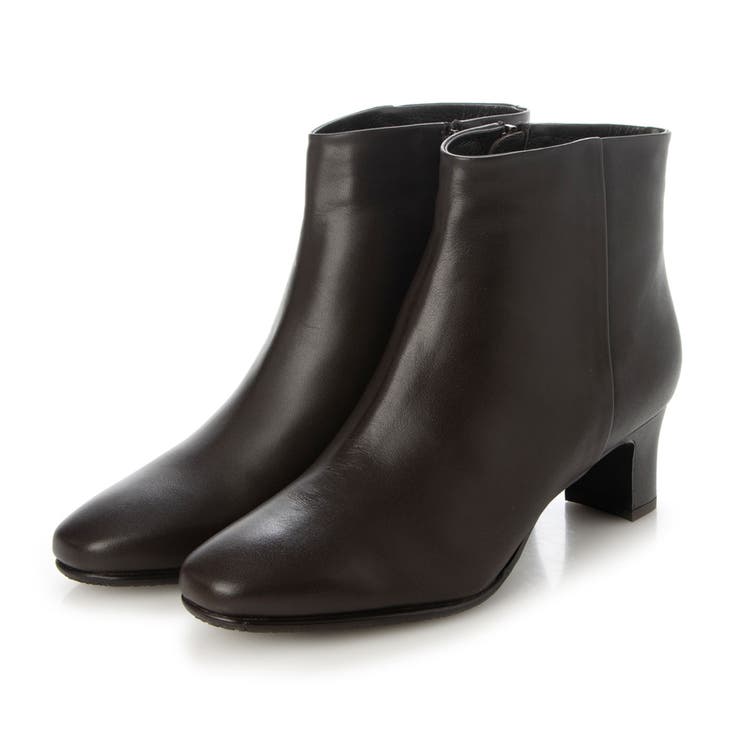 ダークブラウン | ラウンドスクエアトゥショートブーツ | Mode et Jacomo×ing