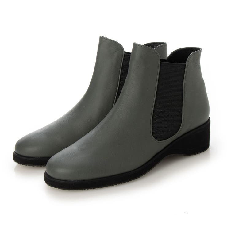 グレー | サイドゴアウェッジソールショートブーツ | Mode et Jacomo×ing