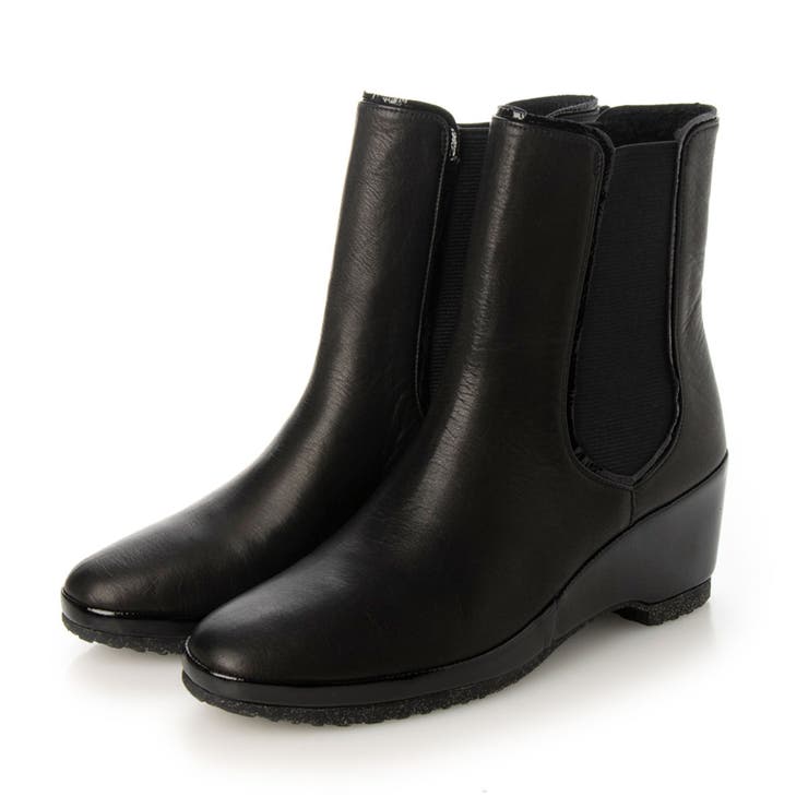 ブラック | ボア付きサイドゴアショートブーツ | Mode et Jacomo×ing