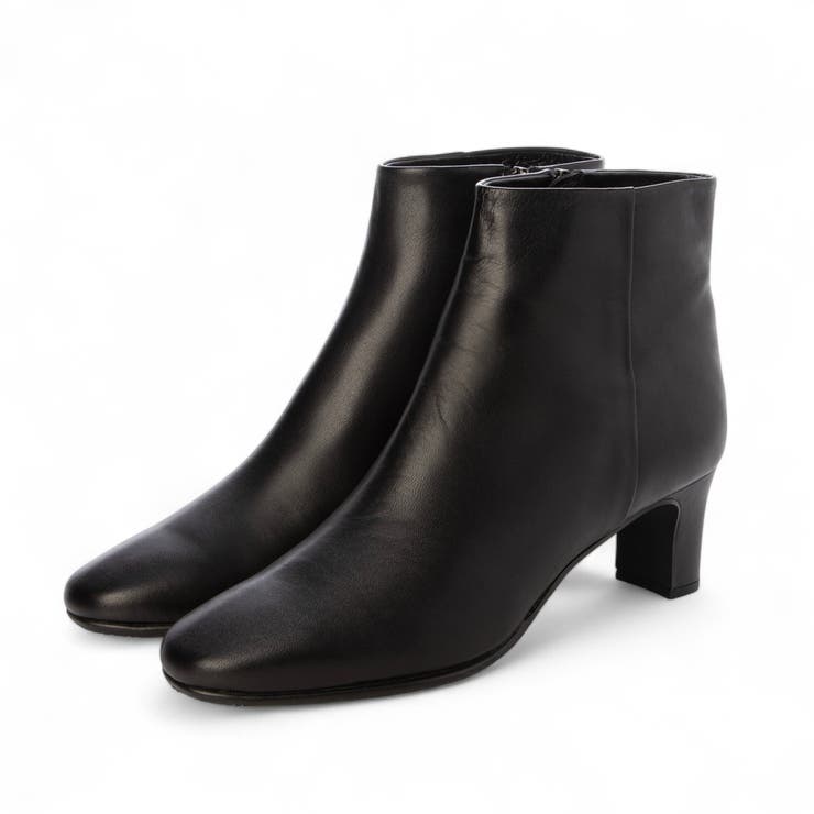 ブラック | ラウンドスクエアトゥショートブーツ | Mode et Jacomo×ing