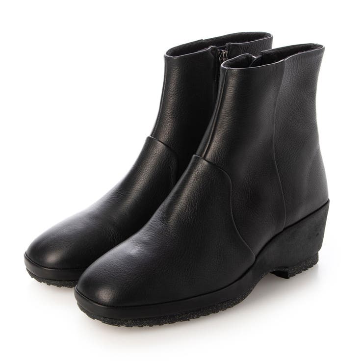 ブラック | ウェッジソールスクエアトゥブーツ | Mode et Jacomo×ing