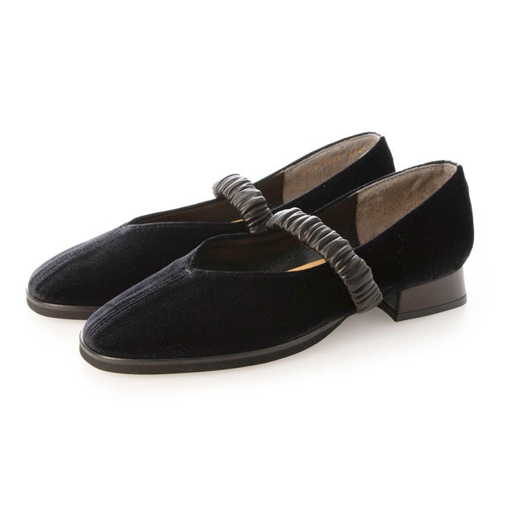 ブラックキジ | Vカットシャーリングストラップフラットシューズ | Mode et Jacomo×ing