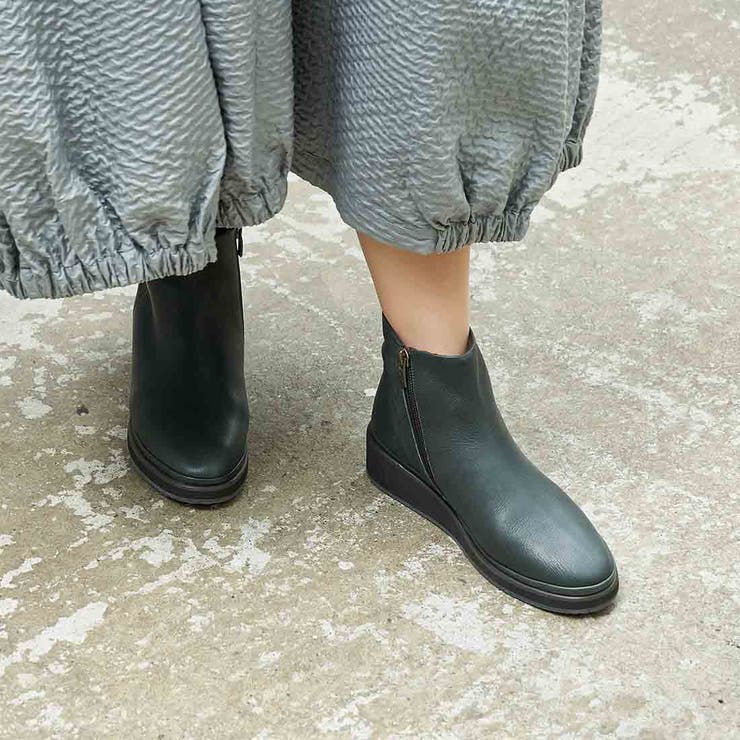 プレーンウェッジショートブーツ | Mode et Jacomo×ing | 詳細画像1 