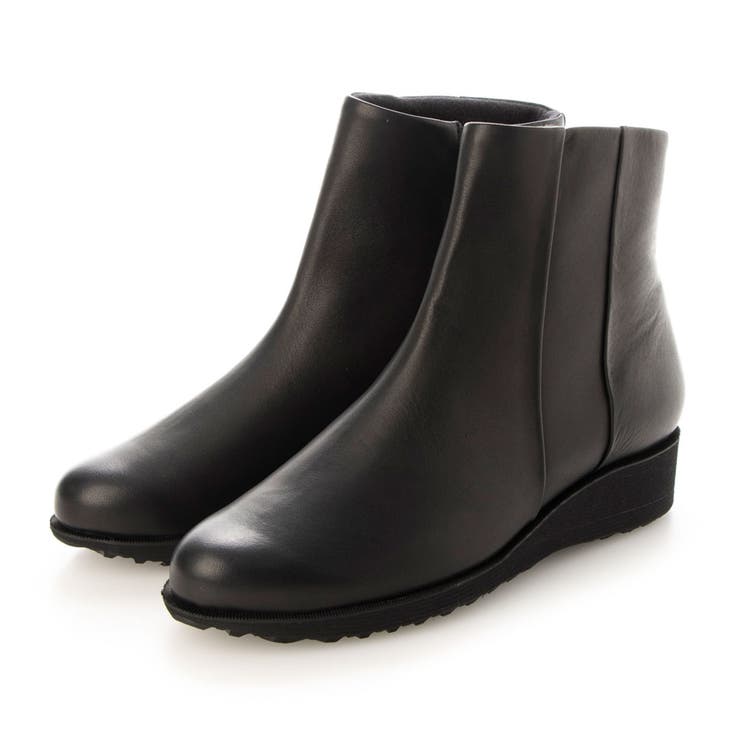 ブラック | ウェッジヒールショートブーツ | Mode et Jacomo×ing