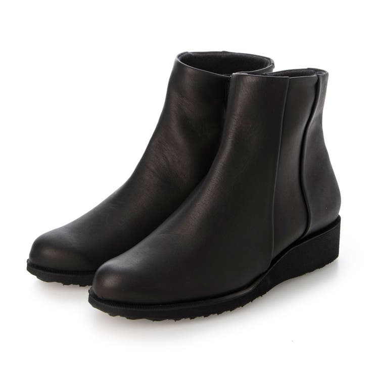 ブラック | ウエッジヒールショートブーツ | Mode et Jacomo×ing