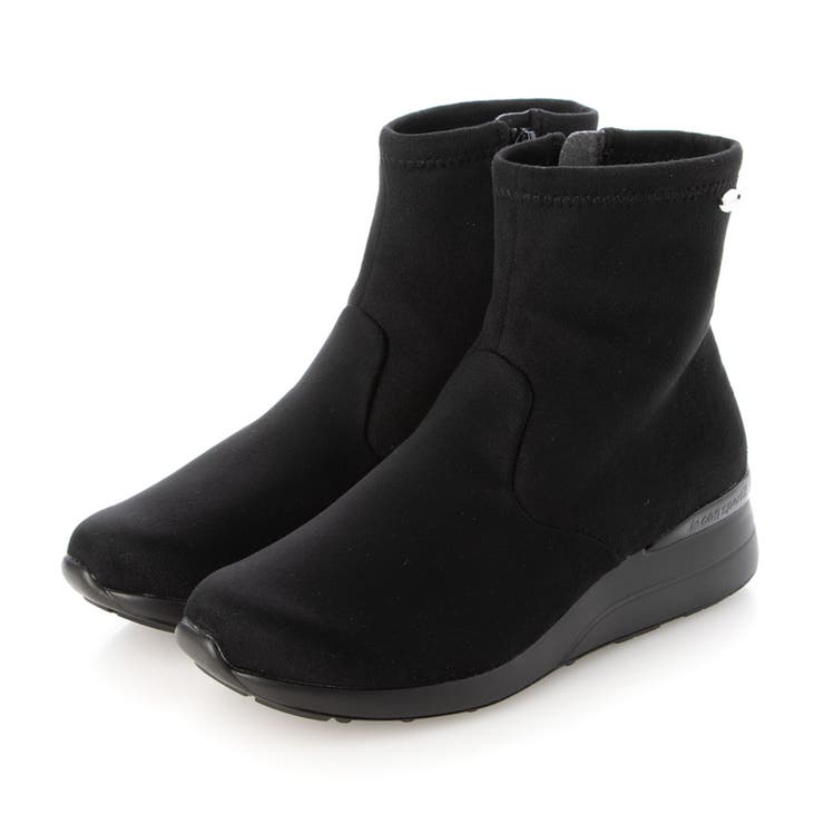 ブラックスエード | 【レイン対応】ヒールアップショートブーツ（アンジェ II） | Mode et Jacomo×ing