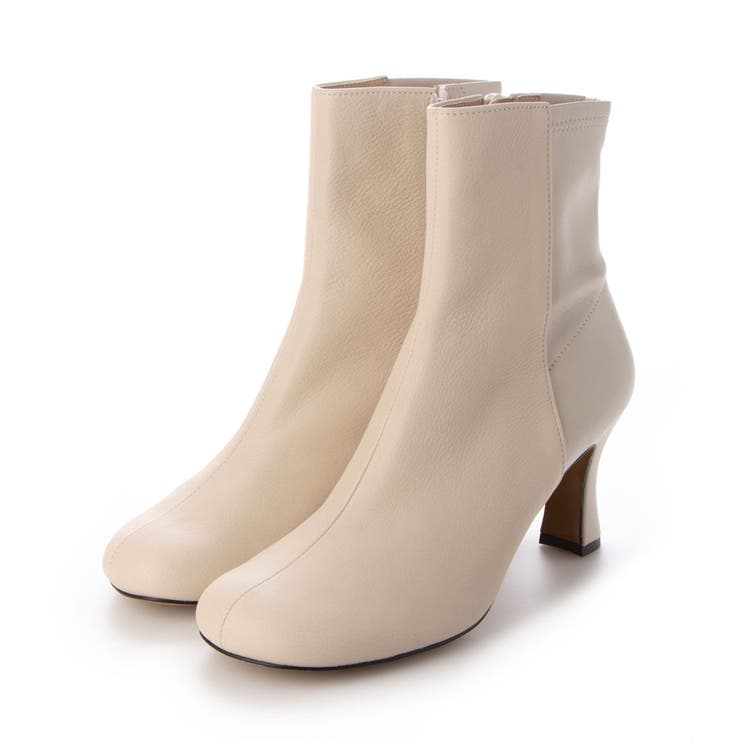 アイボリー | スクエアトゥバックストレッチショートブーツ | Mode et Jacomo×ing