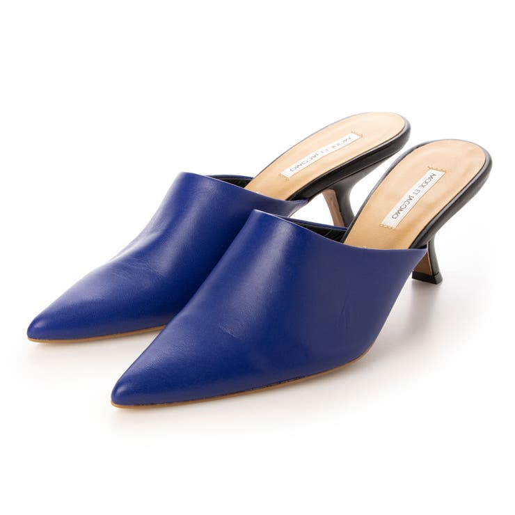 ブルー | ダイアゴナルヒールポインテッドトゥミュール | Mode et Jacomo×ing