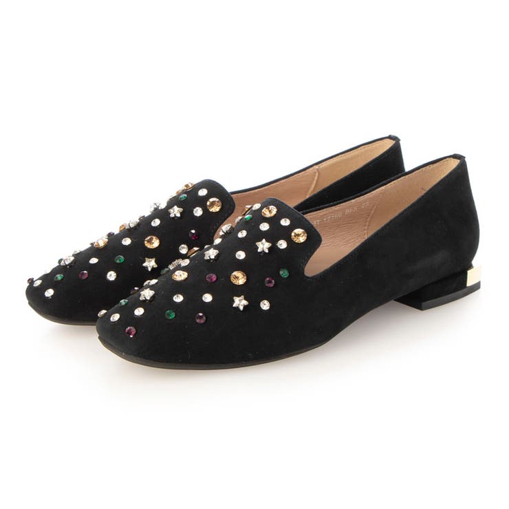 ブラックミックス | 【軽量】ラインストーンスクエアトゥスリッポン | Mode et Jacomo×ing