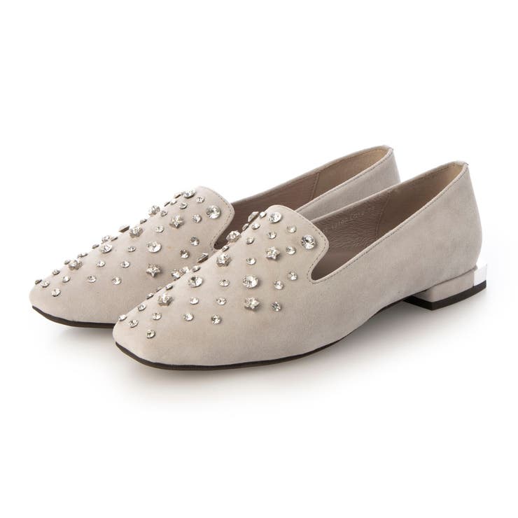 ライトグレースエード | 【軽量】ラインストーンスクエアトゥスリッポン | Mode et Jacomo×ing