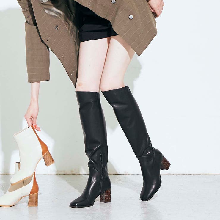バック切り替えスクエアトゥロングブーツ | Mode et Jacomo×ing | 詳細画像3 