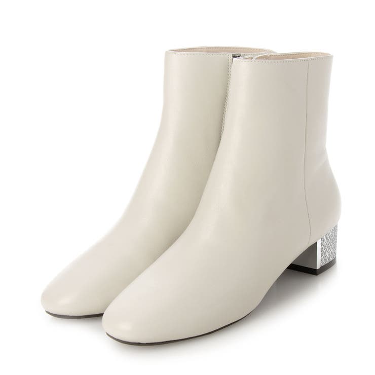 アイボリー | グリッターヒールショートブーツ | Mode et Jacomo×ing