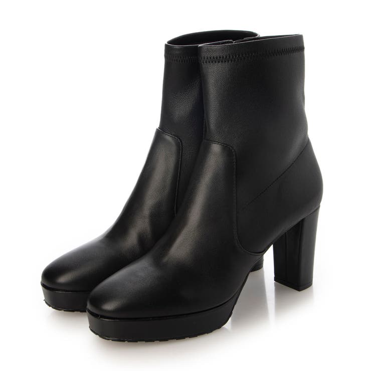 ブラック | シンプルストレッチショートブーツ | Mode et Jacomo×ing