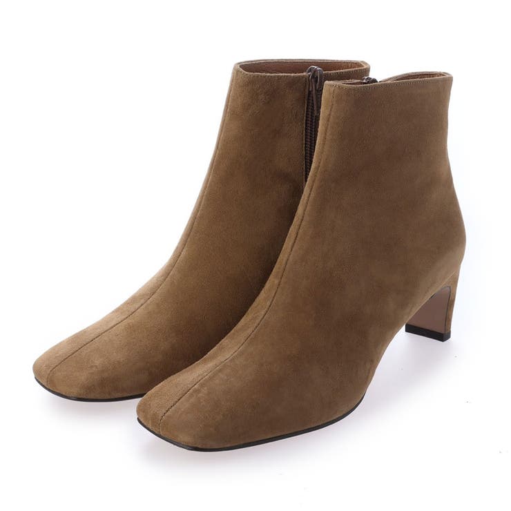 ブラウンスエード | スクエアトゥショートブーツ | Mode et Jacomo×ing