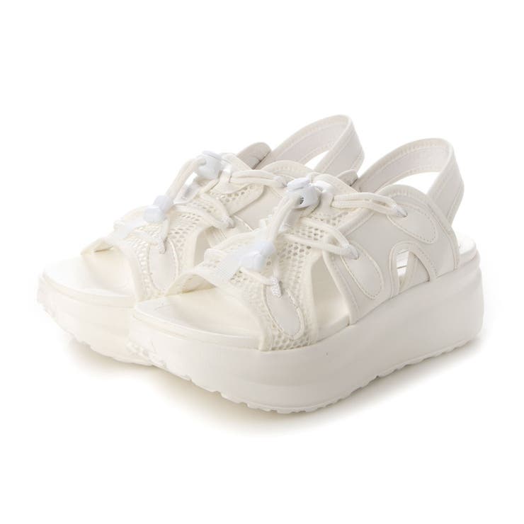 ホワイト | プラットフォームメッシュサンダル | Mode et Jacomo×ing