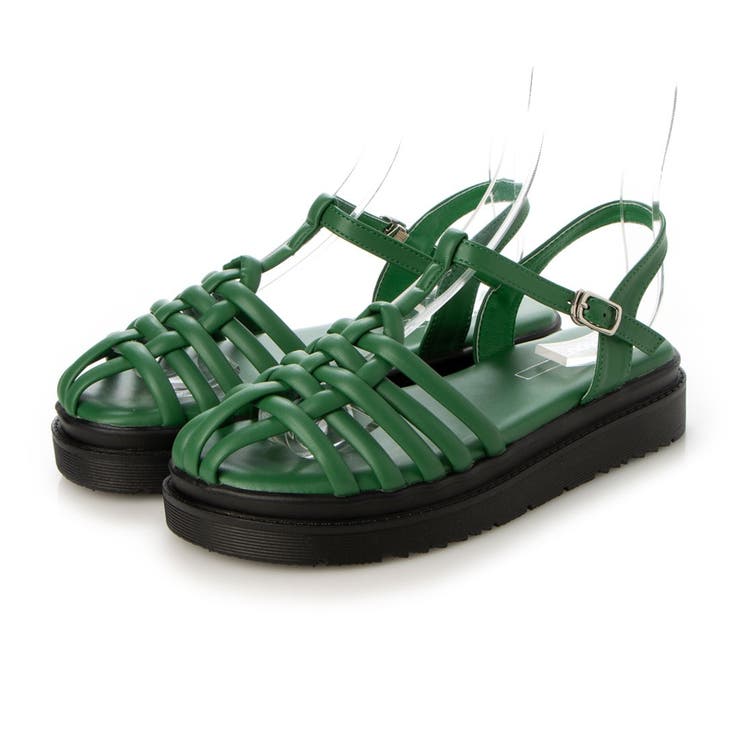グリーン | ナローストラップグルカサンダル | Mode et Jacomo×ing