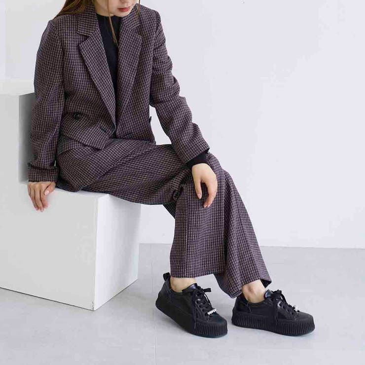 ビジュー付き厚底レースアップスニーカー | Mode et Jacomo×ing | 詳細画像12 