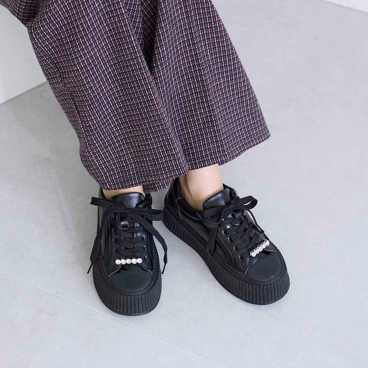 ビジュー付き厚底レースアップスニーカー | Mode et Jacomo×ing | 詳細画像13 