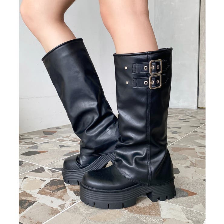 厚底ロングカバーブーツ | moment+ | 詳細画像13 