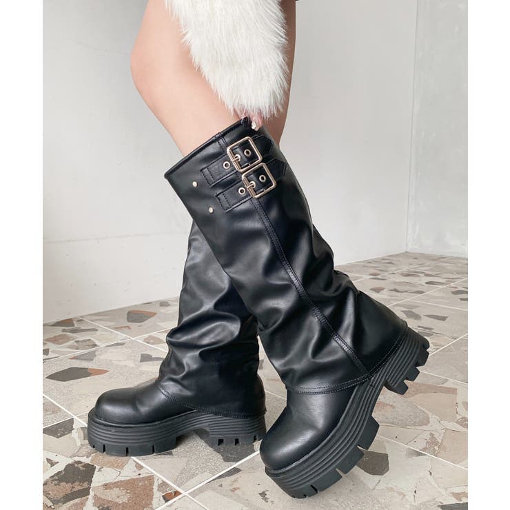 厚底ロングカバーブーツ | moment+ | 詳細画像14 