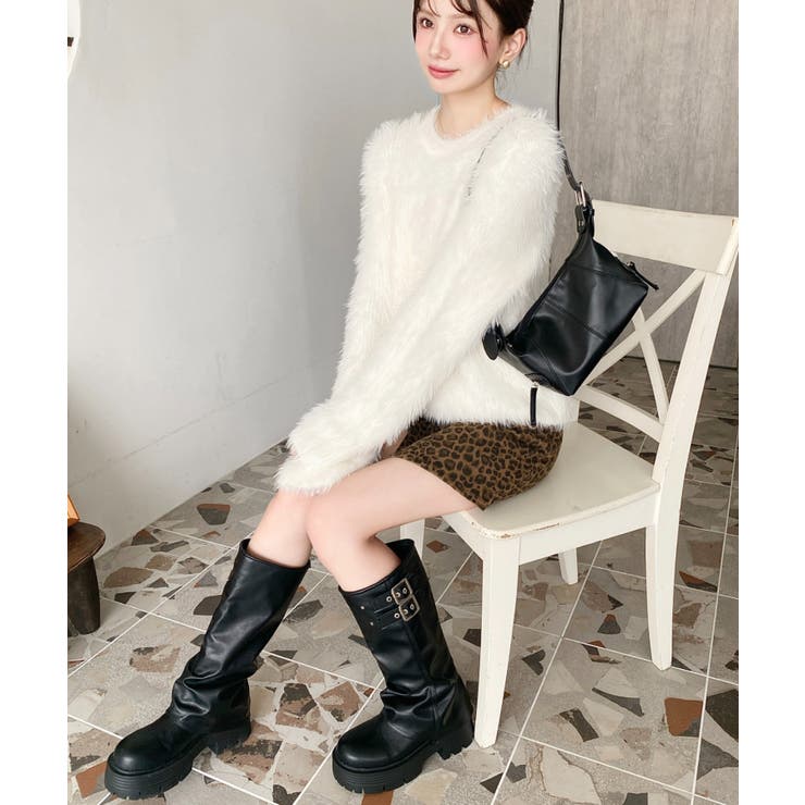 厚底ロングカバーブーツ | moment+ | 詳細画像17 