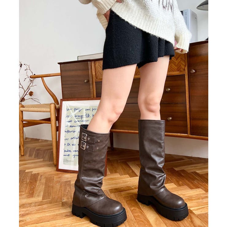 厚底ロングカバーブーツ | moment+ | 詳細画像24 