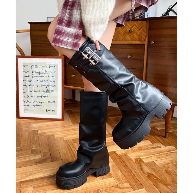 厚底ロングカバーブーツ | moment+ | 詳細画像5 