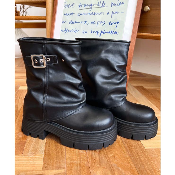 厚底ショートカバーブーツ | moment+ | 詳細画像2 