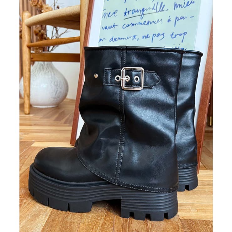 厚底ショートカバーブーツ | moment+ | 詳細画像3 